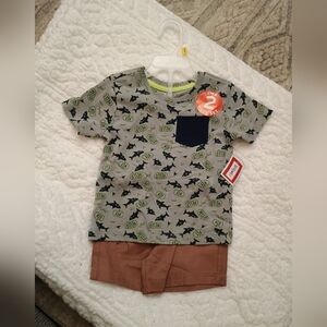 2 LOT: NWT Mixed Brands Infant Boys 18 Months Multicolor 2 Piece Short Sets